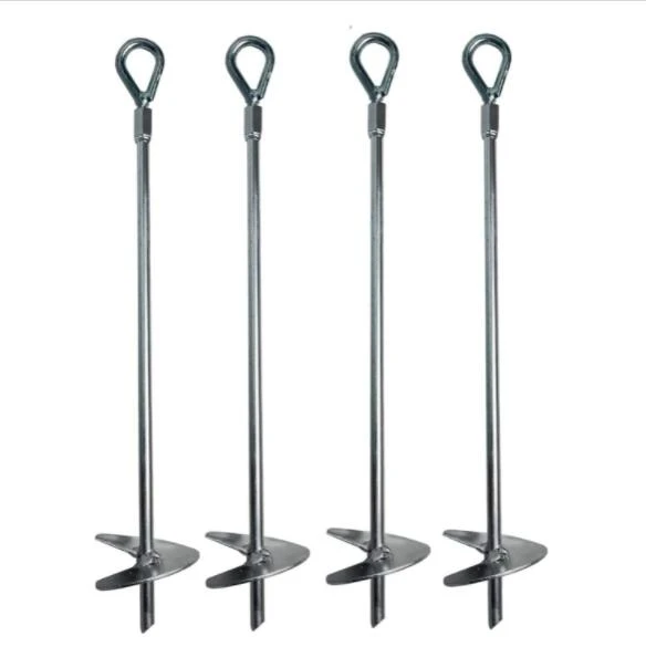 18인치 이동식 아이볼트 접지 앵커, 샤프트 2/5인치 DIA는 동물, 텐트, 캐노피, 헛간, 자동차 포트 고정에 이상적